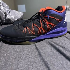 Jordan Men's Black and Orange Sneakers